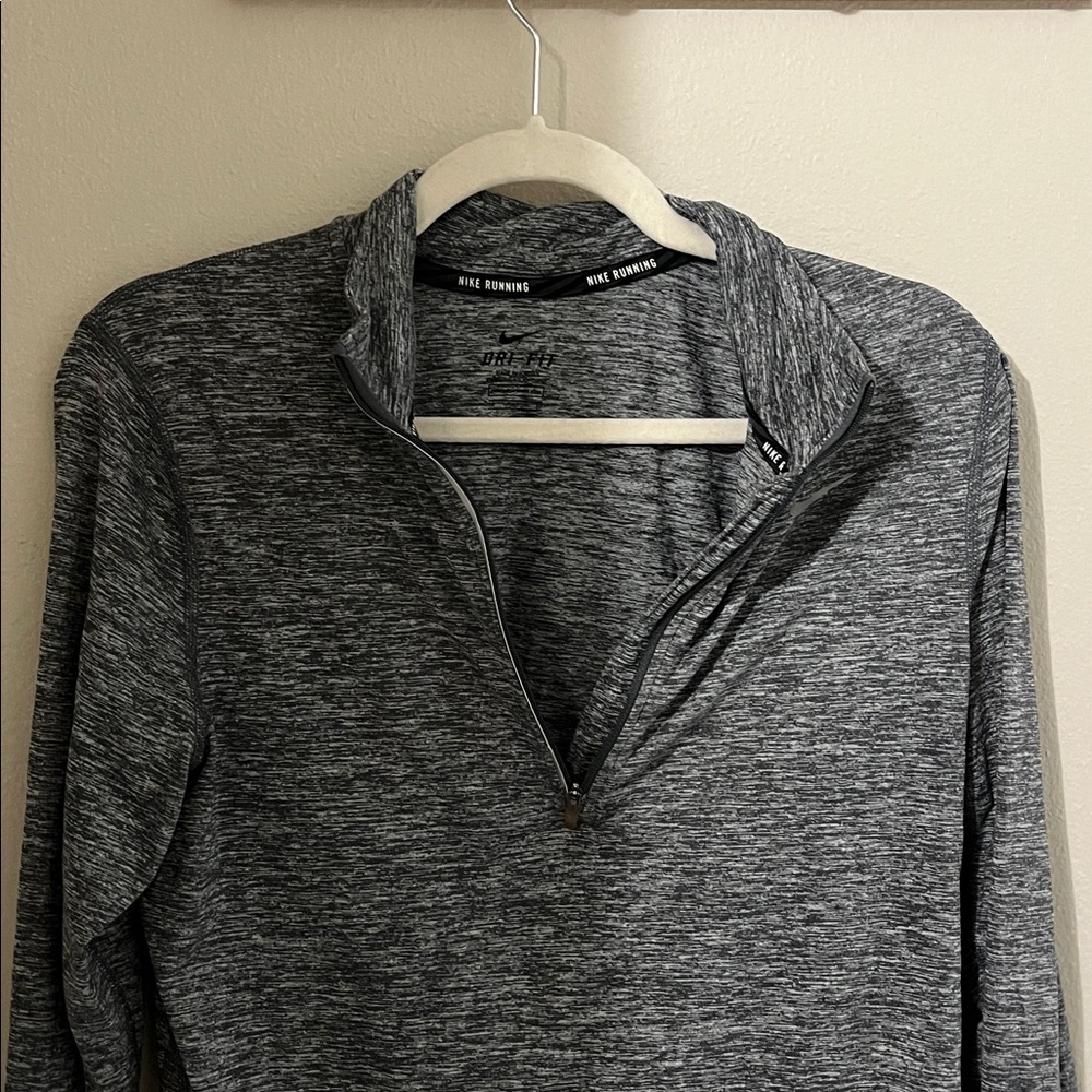 Medium Grey Nike Dri-Fit Running Quarter Zip